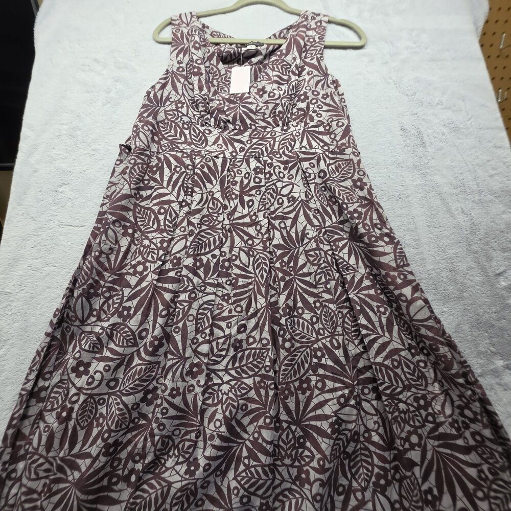 NWT Franco Mirabelli Purple Floral Sleeveless Dress Size 6 Empire Waist Tie Sash